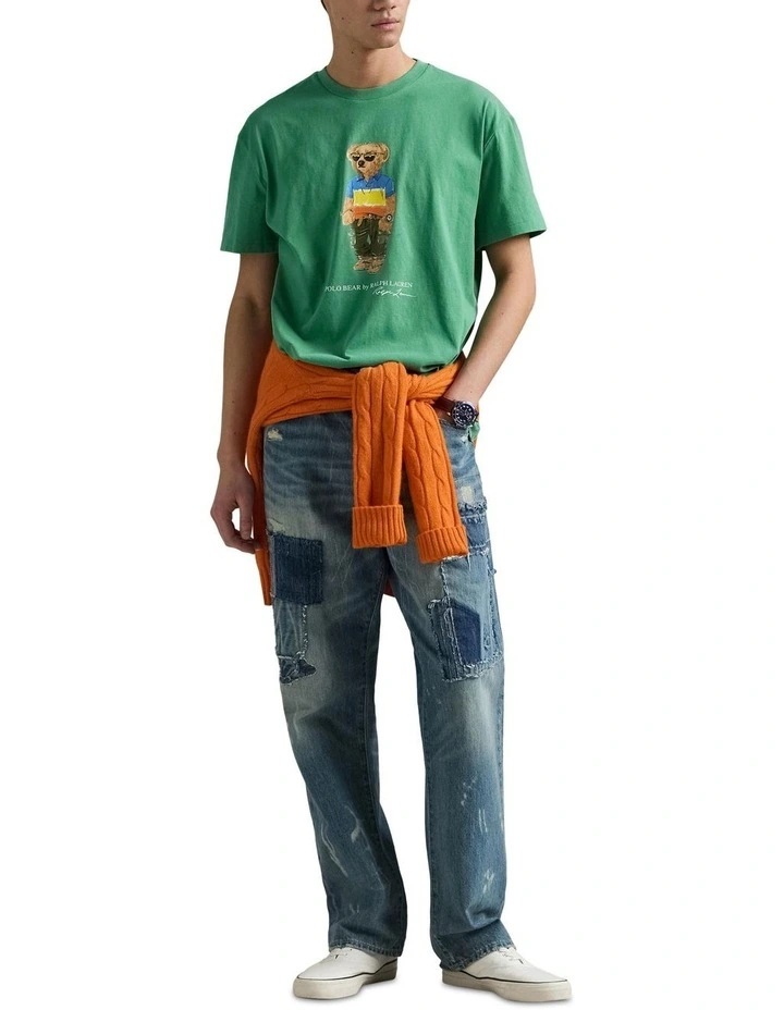 Classic Fit Polo Bear Jersey T-Shirt in Green image 3