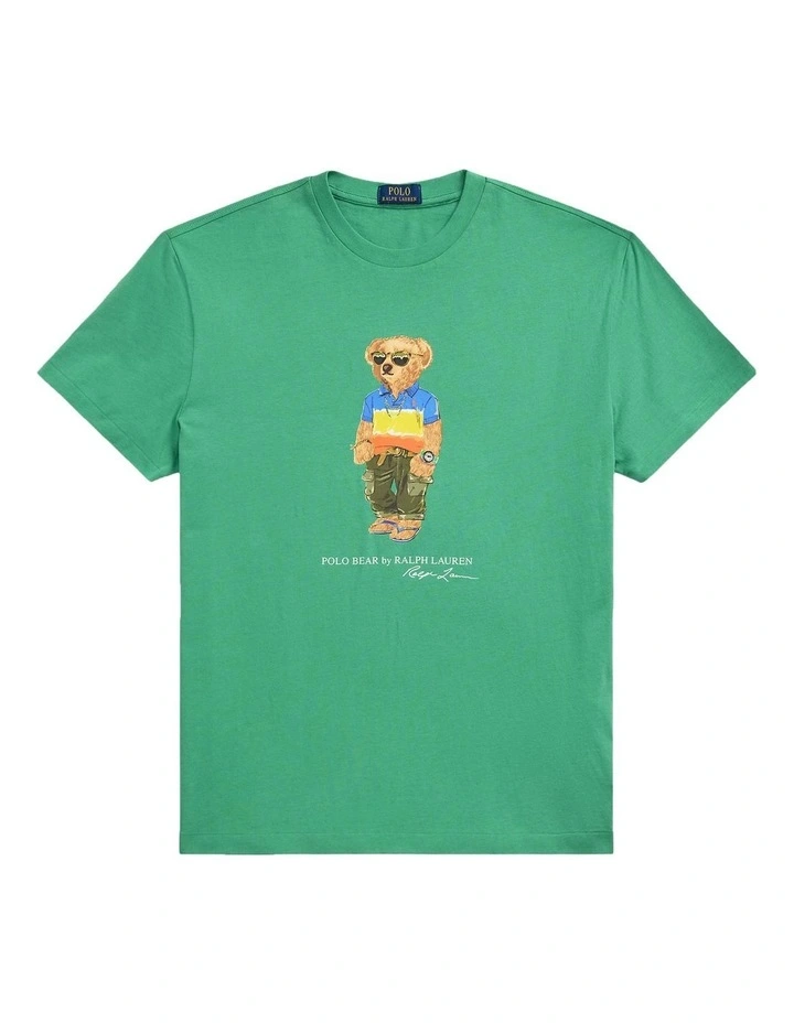 Classic Fit Polo Bear Jersey T-Shirt in Green image 4