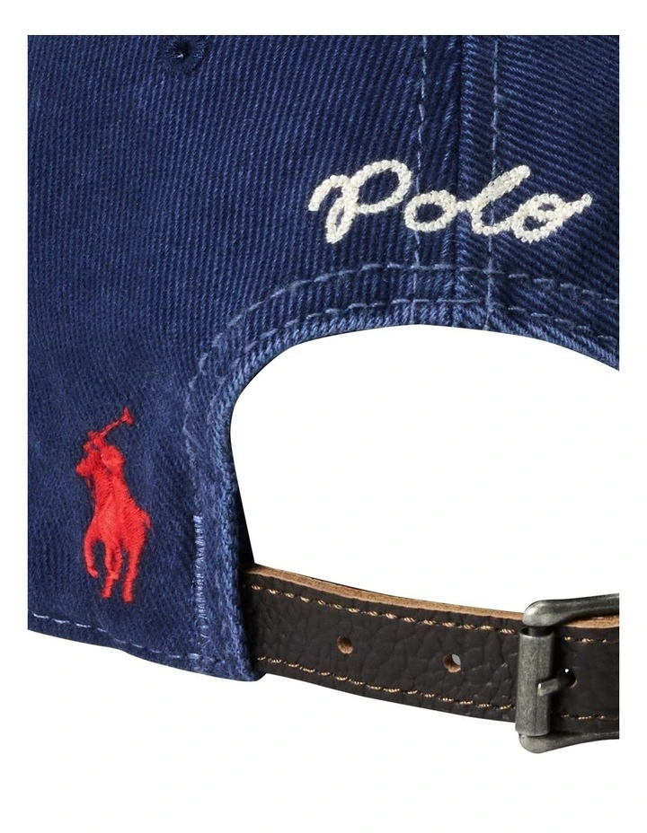 Logo Washed Twill Ball Cap in Blue image 3