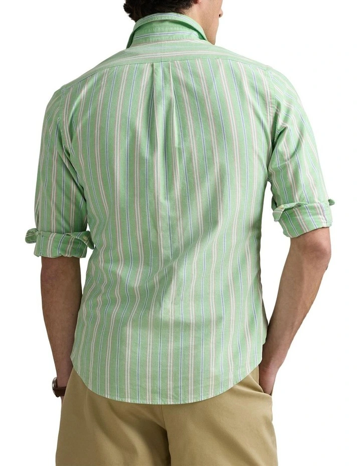 Classic Fit Striped Oxford Shirt in Green image 2