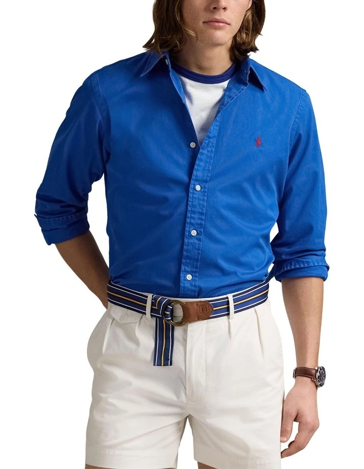 Classic Fit Twill Shirt in Blue image 1