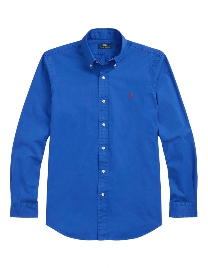 Classic Fit Twill Shirt in Blue image 4