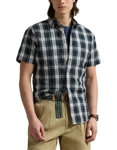 Classic Fit Plaid Seersucker Shirt in Assorted