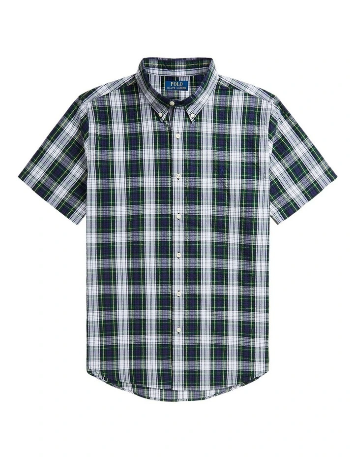 Classic Fit Plaid Seersucker Shirt in Assorted image 4