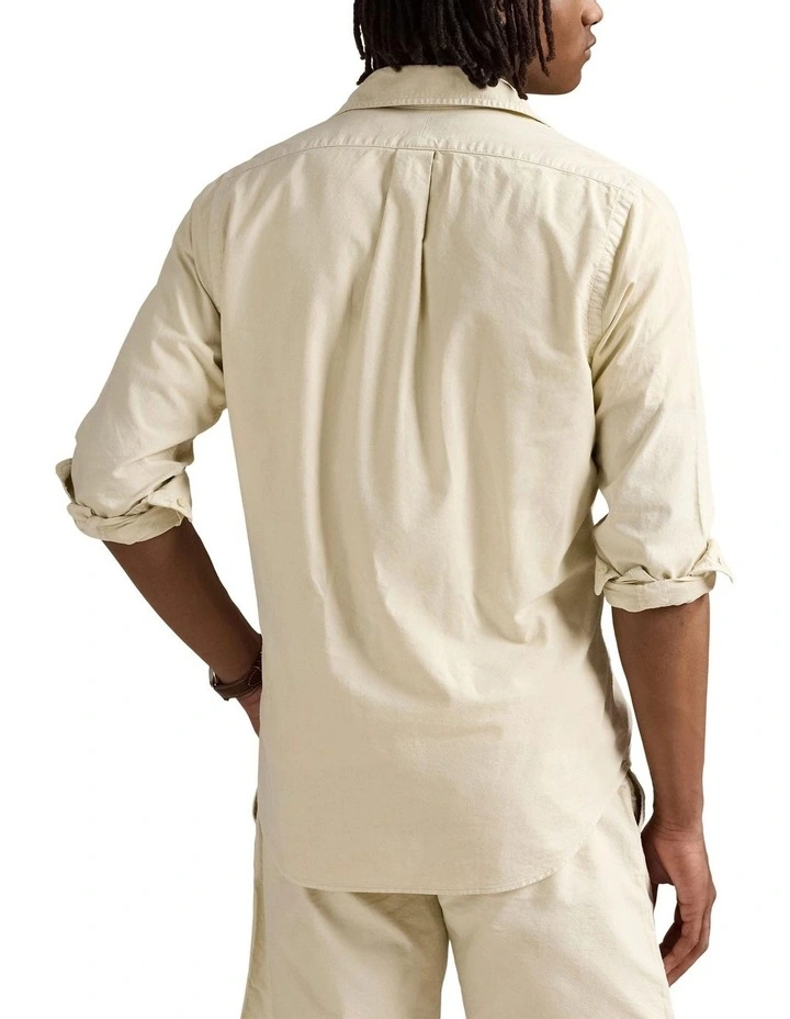 Classic Fit Mineral-Dyed Oxford Shirt in Natural image 2