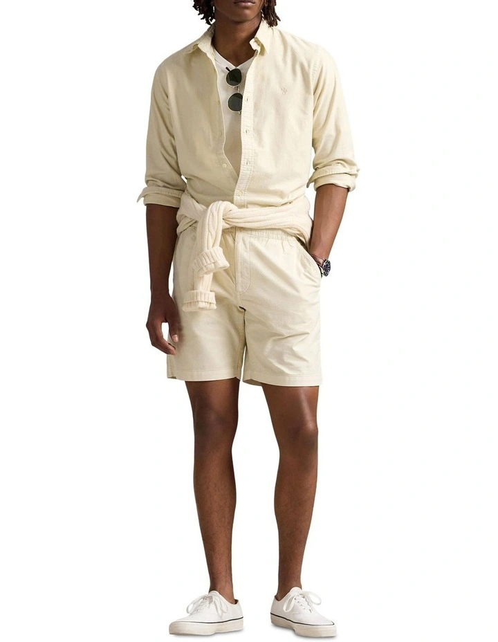 Classic Fit Mineral-Dyed Oxford Shirt in Natural image 3