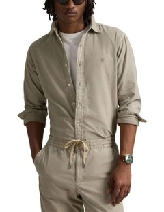 Classic Fit Mineral-Dyed Oxford Shirt in Green