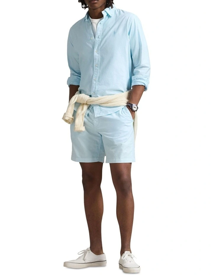 Classic Fit Mineral-Dyed Oxford Shirt in Blue image 3