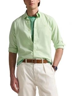 Classic Fit Mineral-Dyed Oxford Shirt in Green