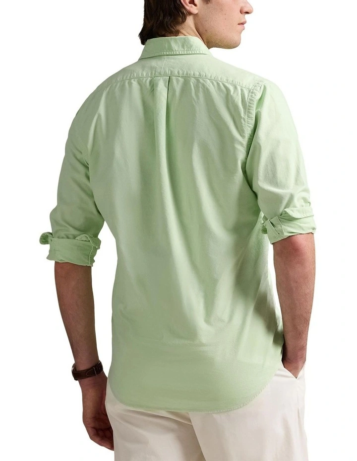 Classic Fit Mineral-Dyed Oxford Shirt in Green image 2