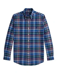 Classic Fit Madras Shirt in Blue