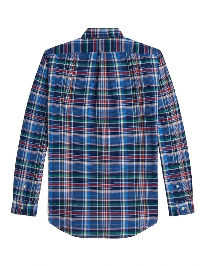 Classic Fit Madras Shirt in Blue image 2