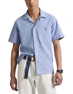 Classic Fit Oxford Camp Shirt in Blue