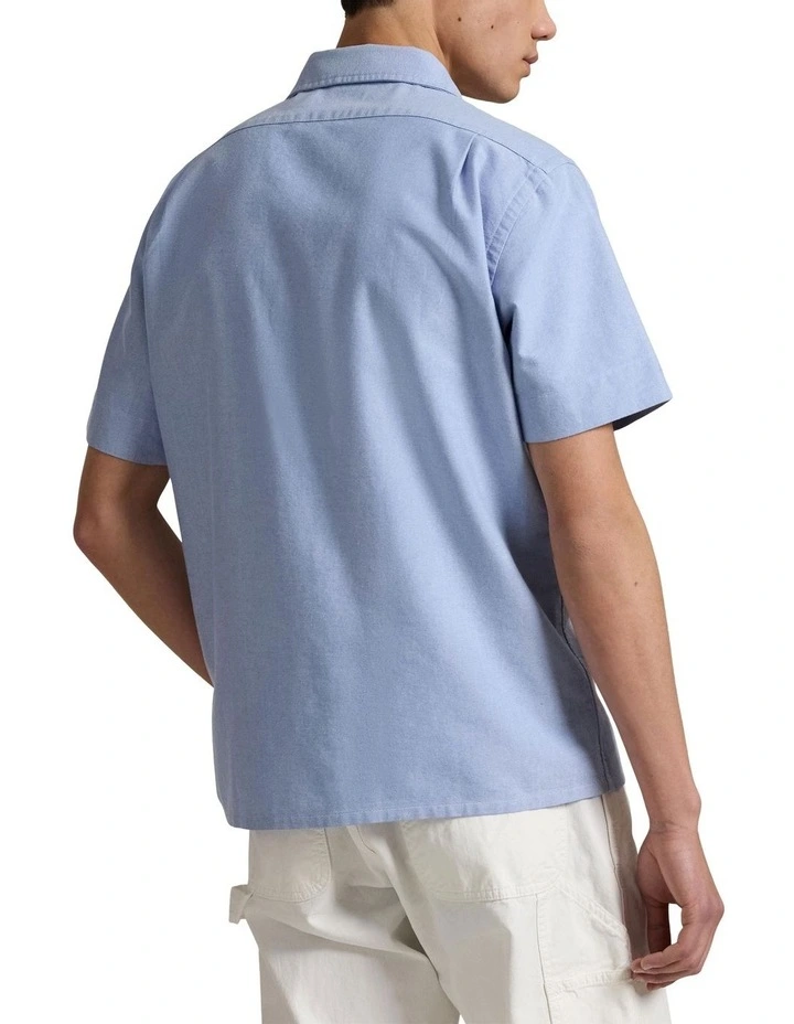 Classic Fit Oxford Camp Shirt in Blue image 2