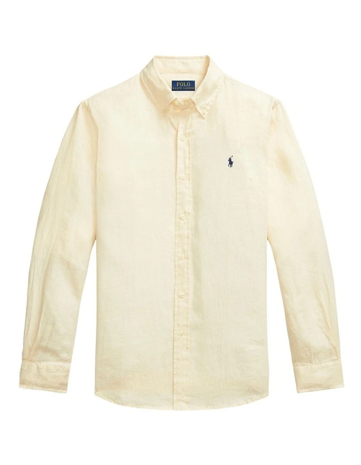 Classic Fit Linen Shirt in Natural image 4
