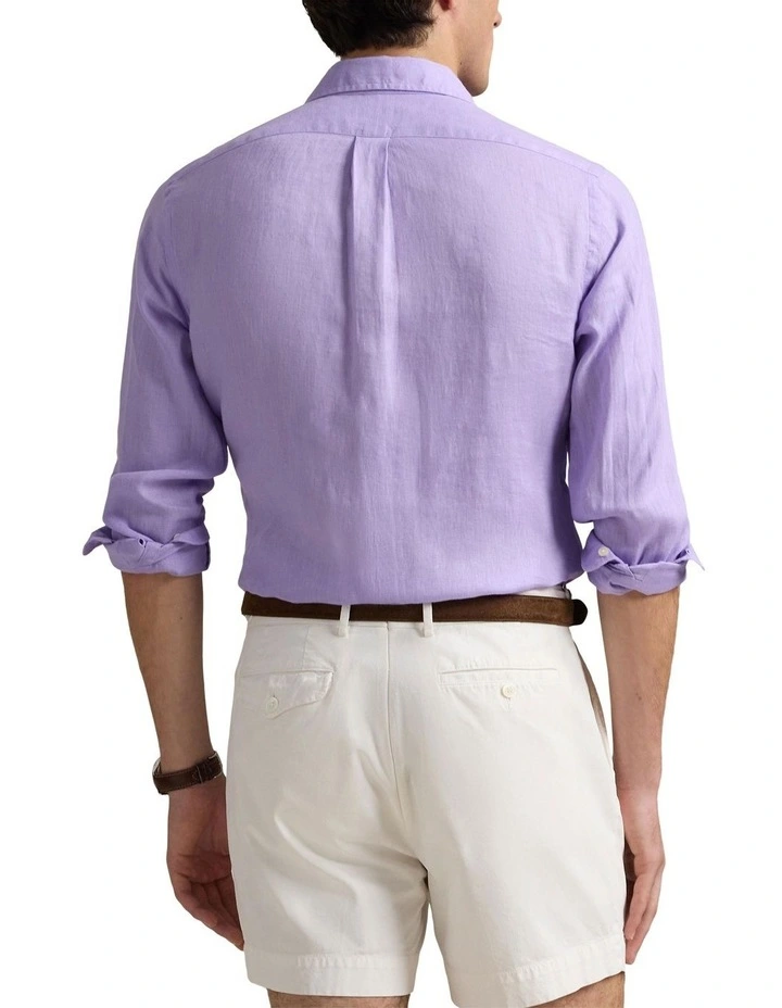 Classic Fit Linen Shirt in Purple image 2