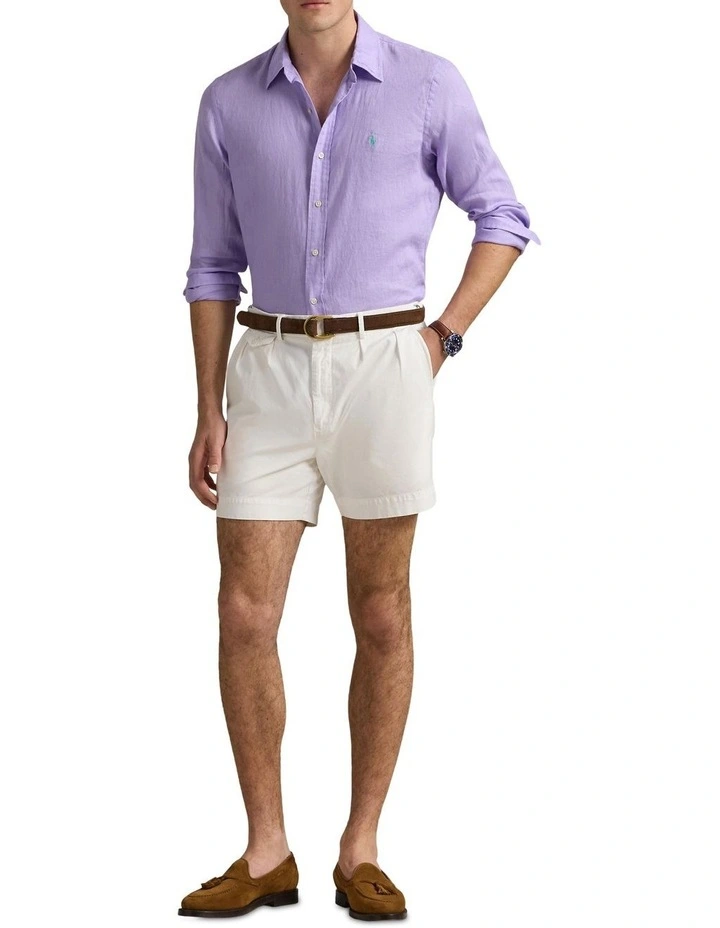 Classic Fit Linen Shirt in Purple image 3
