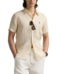 Classic Fit Linen Shirt in Natural