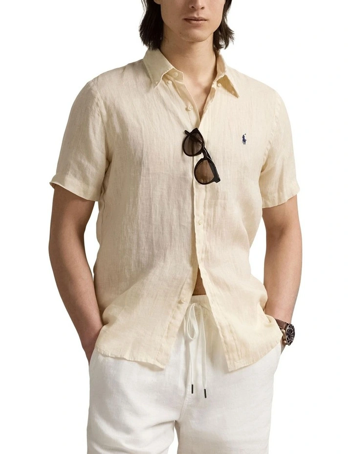 Classic Fit Linen Shirt in Natural image 1
