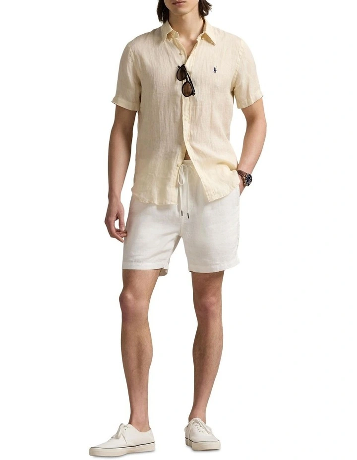 Classic Fit Linen Shirt in Natural image 3