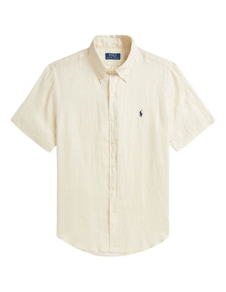 Classic Fit Linen Shirt in Natural image 4