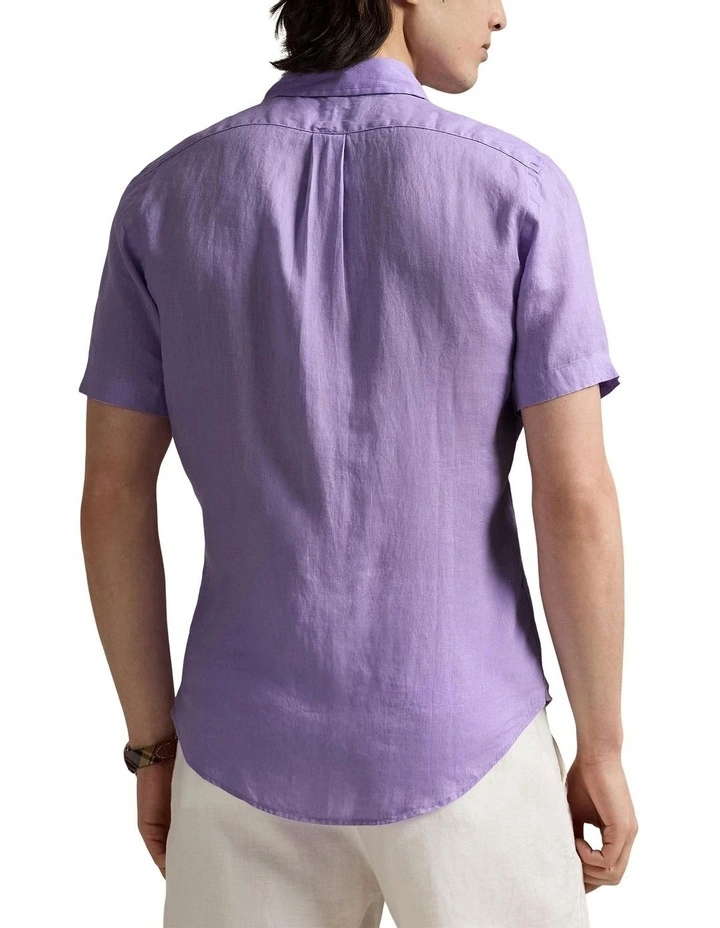 Classic Fit Linen Shirt in Purple image 2