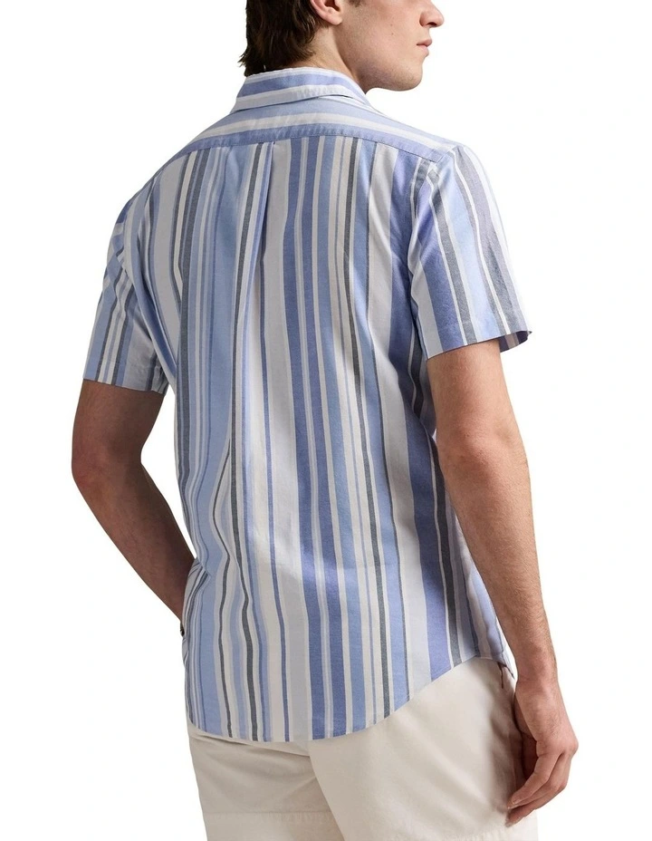 Classic Fit Striped Oxford Shirt in Blue image 2