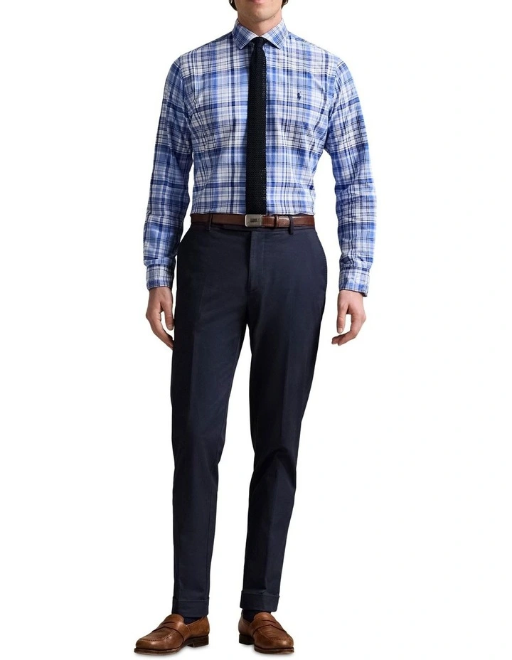Custom Fit Plaid Oxford Shirt in Blue image 3