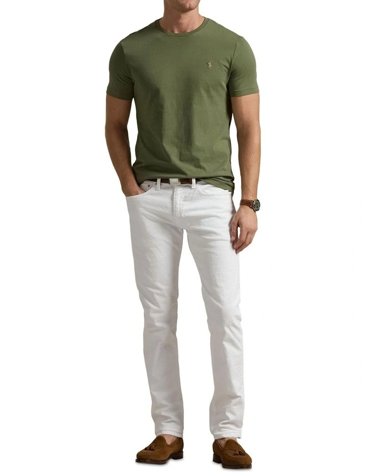 Custom Slim Fit Jersey Crewneck T-Shirt in Green image 3