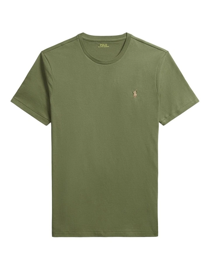 Custom Slim Fit Jersey Crewneck T-Shirt in Green image 4