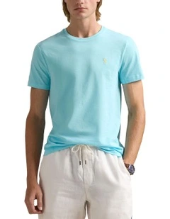 Custom Slim Fit Jersey Crewneck T-Shirt in Blue