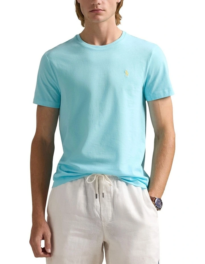 Custom Slim Fit Jersey Crewneck T-Shirt in Blue image 1