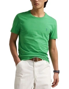 Custom Slim Fit Jersey Crewneck T-Shirt in Green