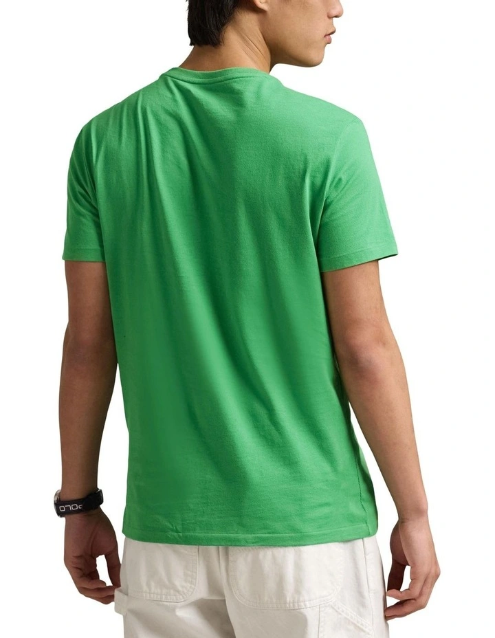 Custom Slim Fit Jersey Crewneck T-Shirt in Green image 2
