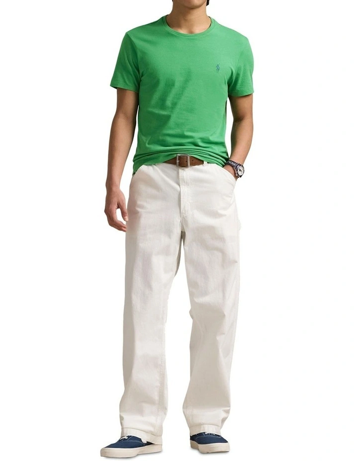 Custom Slim Fit Jersey Crewneck T-Shirt in Green image 3