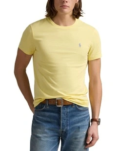 Custom Slim Fit Jersey Crewneck T-Shirt in Yellow