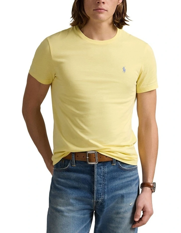 Custom Slim Fit Jersey Crewneck T-Shirt in Yellow image 1