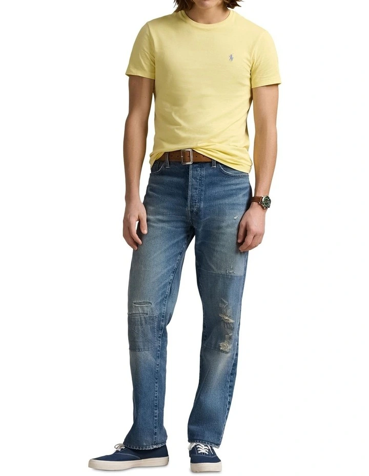 Custom Slim Fit Jersey Crewneck T-Shirt in Yellow image 3