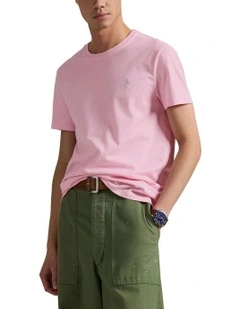 Custom Slim Fit Jersey Crewneck T-Shirt in Pink