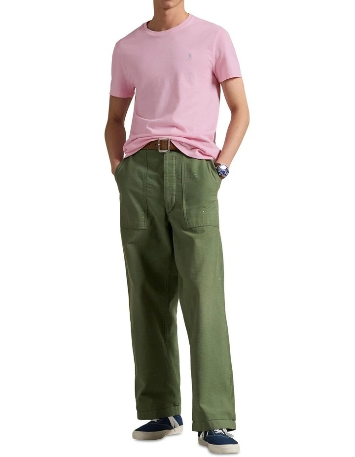 Custom Slim Fit Jersey Crewneck T-Shirt in Pink image 3