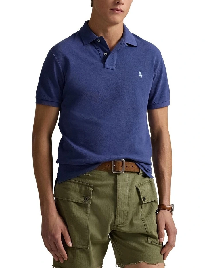 The Iconic Mesh Polo Shirt in Blue image 1