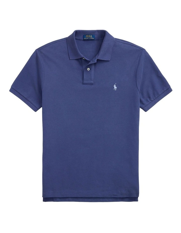 The Iconic Mesh Polo Shirt in Blue image 4