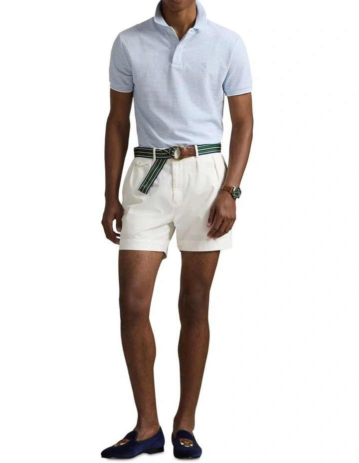 Custom Slim Fit Stretch Oxford Mesh Polo in Blue image 3