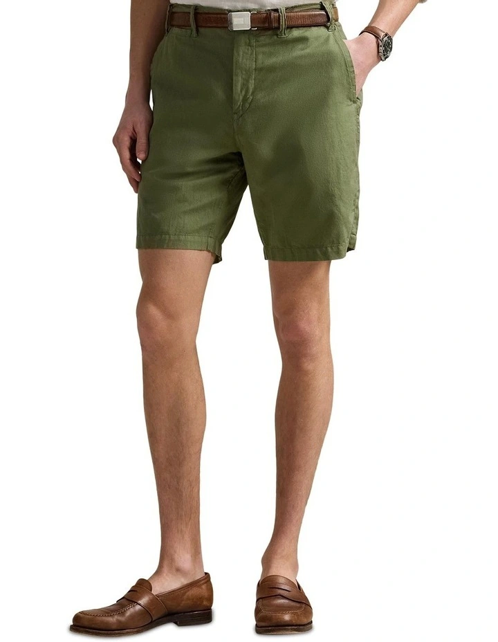 Classic Fit Linen-Cotton Short 8.5-Inch in Green image 1