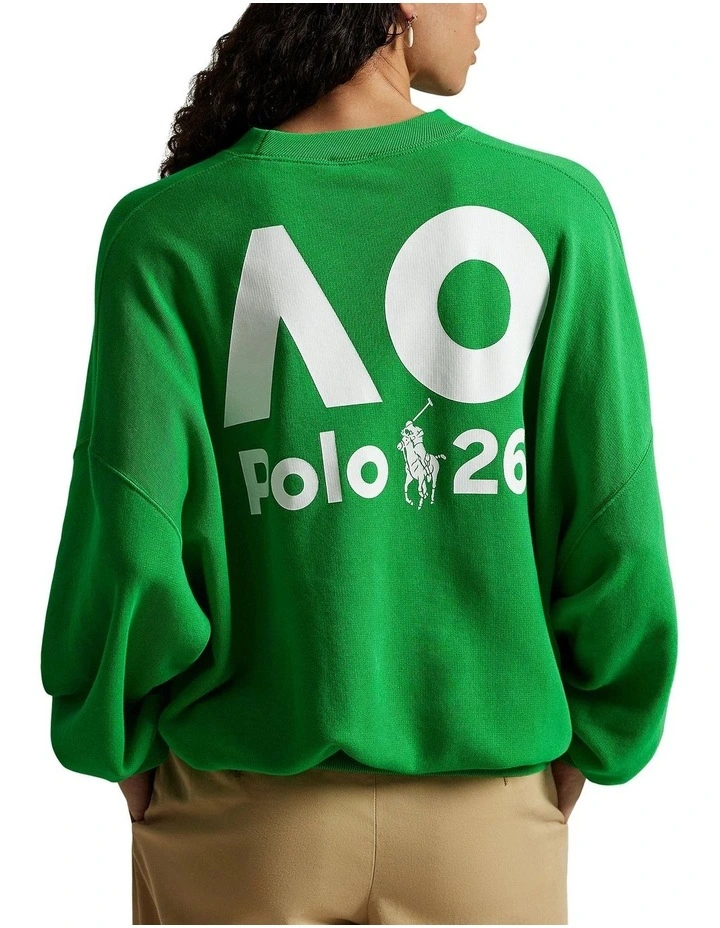 Australian Open French Terry Crewneck Sweater in Green image 2