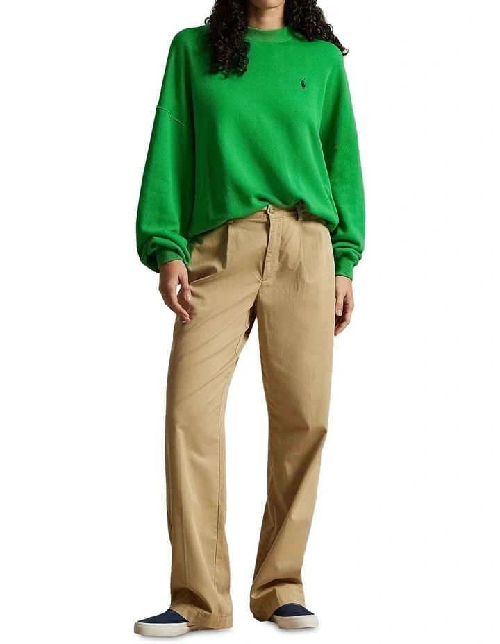 Australian Open French Terry Crewneck Sweater in Green image 3
