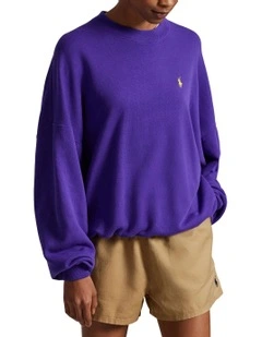 Australian Open French Terry Crewneck Sweater in Blue