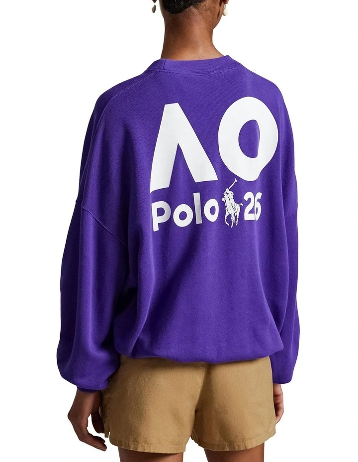 Australian Open French Terry Crewneck Sweater in Blue image 2