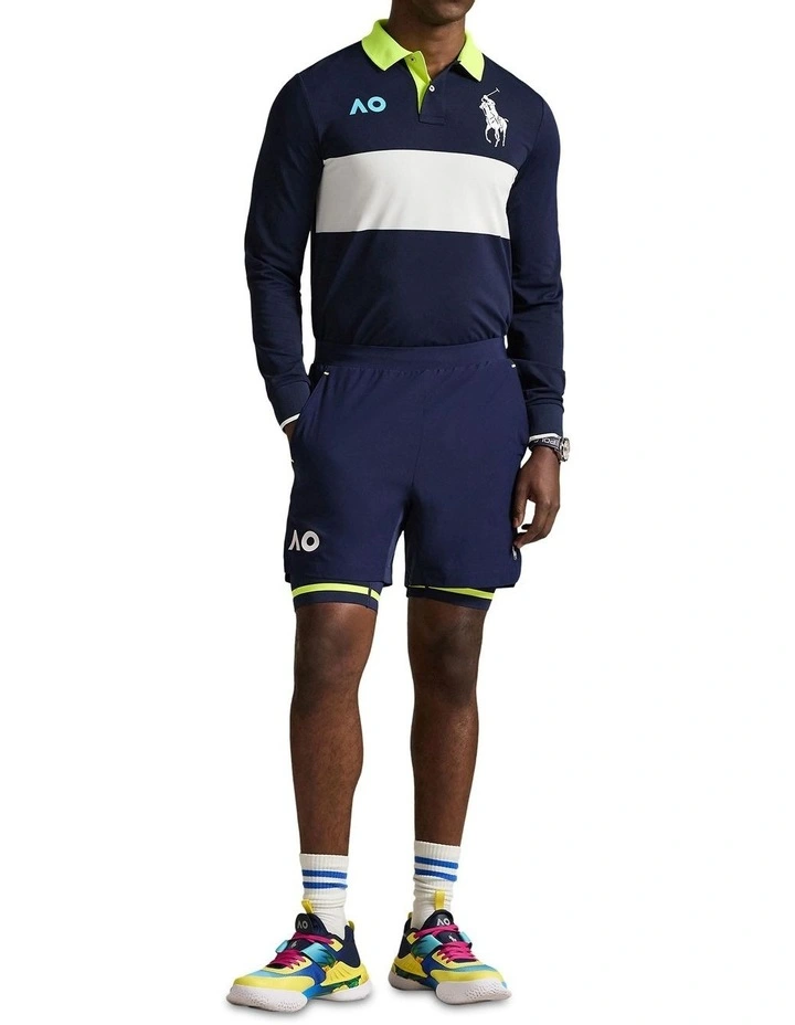 Australian Open Performance Pique Polo Shirt in Blue image 3