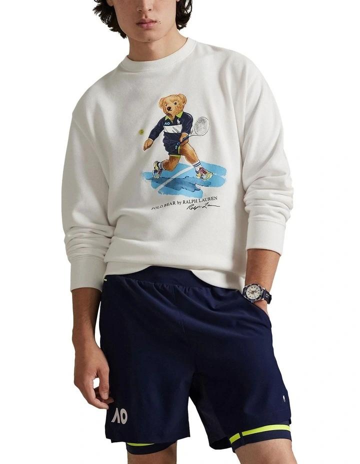 Australian Open Polo Bear Sweatshirt in White image 1